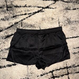 PINK Victoria's Secret Black Satin Boxer Shorts